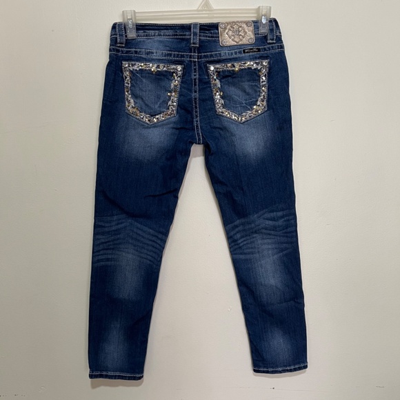 Miss Me Blue Denim Ankle Skinny Jeans Size 29 Style JP8715AK - Picture 7 of 12